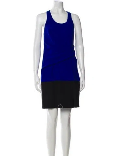 Pre-owned Alexander Wang Colorblock Pattern Mini Dress In Blue