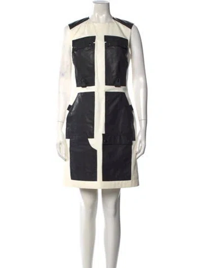 Pre-owned Alexander Wang Colorblock Pattern Mini Dress In White
