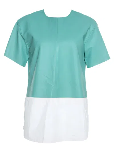 Pre-owned Alexander Wang Colourblock Panelled T-shirt In Green