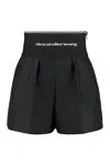 Alexander Wang High Waisted Shorts With Exposed Zipper And Logo Elastic