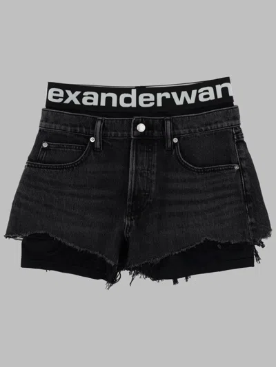 Alexander Wang Comfortable Cotton Logo Shorts For Women In Brown