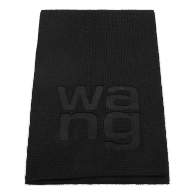 Alexander Wang Compact Deboss Logo Scarf In Black