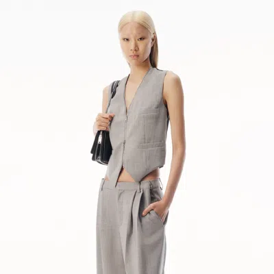 Alexander Wang Continuous Loop Zipper Tailored Vest In Gray