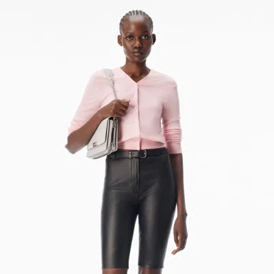 Alexander Wang Continuous Placket Long Sleeve Cardigan In Pink