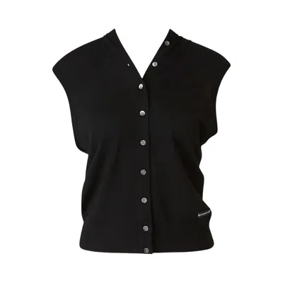 Pre-owned Alexander Wang Continuous Placket Tank Top Cardigan 'black' | Women's Size M