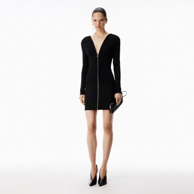 Alexander Wang Continuous Zipper Mini Dress In Black