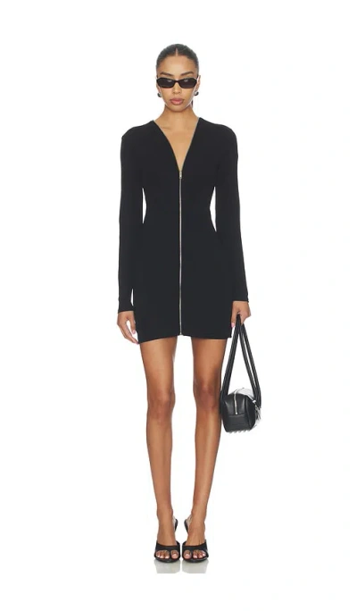 Alexander Wang Black Continuous Zipper V-neck Mini Dress