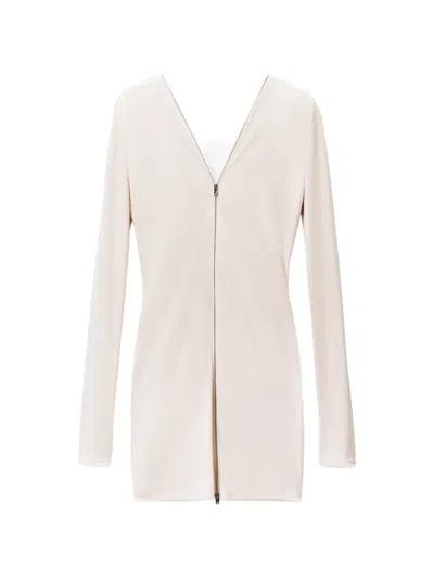 Alexander Wang Continuous Zipper Mini Dress In Neutral