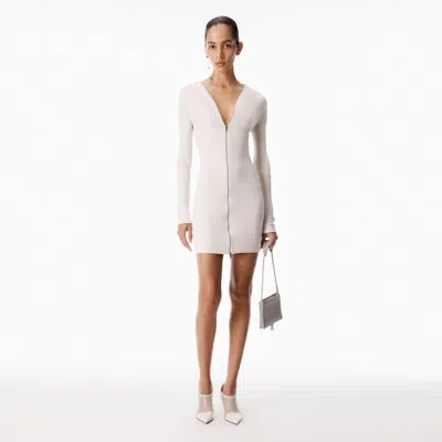 Alexander Wang Continuous Zipper Mini Dress In White