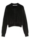 Alexander Wang Cotton-blend Chenille Cropped Polo Cardigan