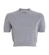 Alexander Wang Cotton-blend Chenille Logo T-shirt In Gray