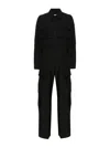 Alexander Wang Button Up Cotton Blend Cargo Jumpsuit In Black