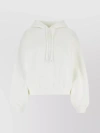 Alexander Wang Cotton Blend Cropped Hoodie In Cream