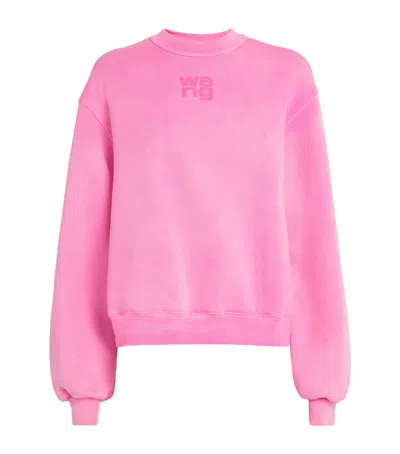 Alexander Wang Cotton-blend Logo Sweatshirt In Pink