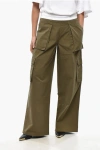 Alexander Wang Cotton Cargo Pants With Logo Band In Green
