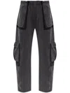 Alexander Wang Cotton Cargo Track Pants In 黑色