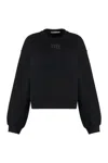 Alexander Wang Essential Terry Crew Neck Cotton Sweatshirt Clothing In Black