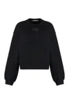 Alexander Wang Essential Terry Crew Neck Cotton Sweatshirt Clothing In Black