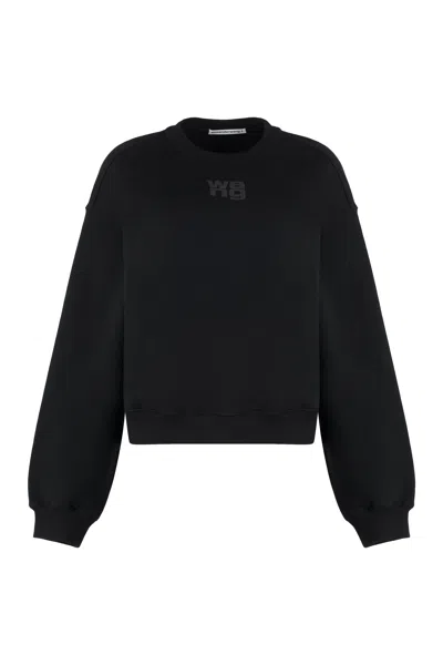 Alexander Wang Cotton Crew-neck Sweatshirt In Black