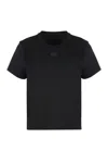 Alexander Wang Essential Jersey Shrunk Tee With Puff Logo Black In Black