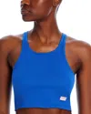 Alexander Wang Cotton Cropped Racerback Tank Top In Cobalt Blue