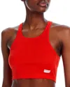 Alexander Wang Cotton Cropped Racerback Tank Top In Fiery Red