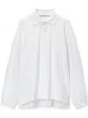 Alexander Wang Puffed Logo Oversized Polo Top In Cotton In White