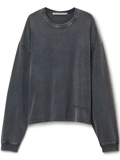 Alexander Wang Cotton Jersey T-shirt In Grey