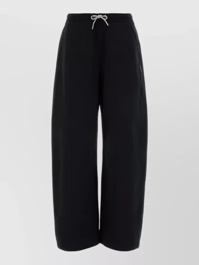 Alexander Wang Cotton Jogger Trousers Relaxed Fit Side Pockets In Black