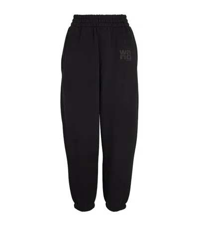 Alexander Wang Women Sweatpants With Raised Glitter Logo Detailing In Black