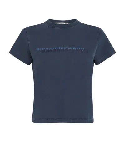 Alexander Wang Cotton Logo T-shirt In Blue