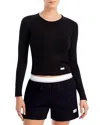Alexander Wang Cotton Long Sleeve Tee In Black