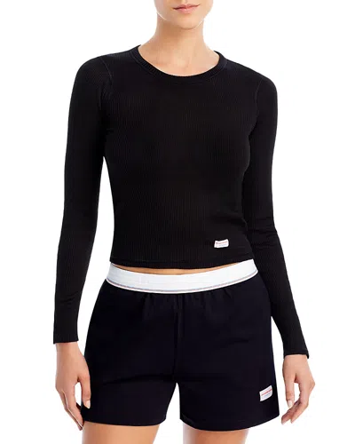 Alexander Wang Cotton Long Sleeve Tee In Black