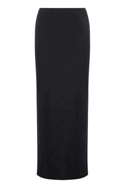 Alexander Wang Cotton Maxi Skirt In Black