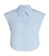 Alexander Wang Cotton Necklace-detail Cropped Shirt In Blue