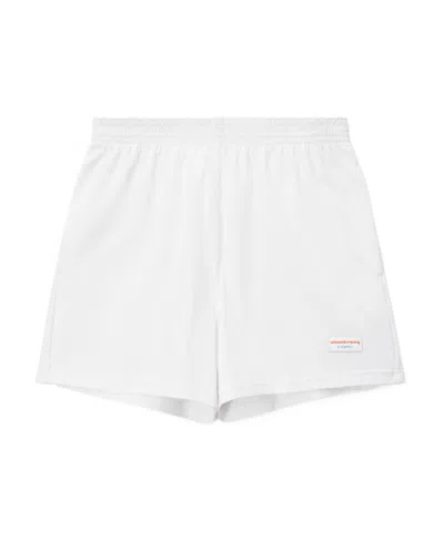 Alexander Wang Cotton Plain Knitted Shorts In White
