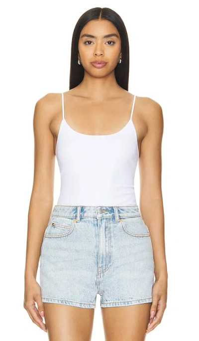 Alexander Wang Cotton Rib Seamless Tank Bodysuit In 白色