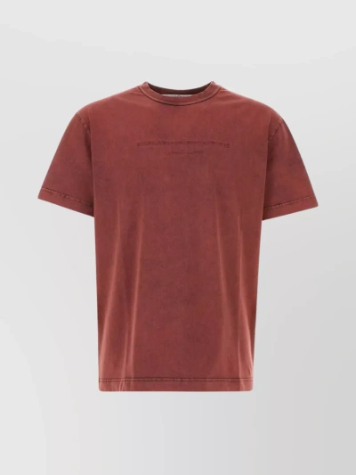 Alexander Wang Cotton Ribbed Crew-neck T-shirt In Brown