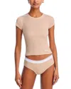 Alexander Wang Cotton Short Sleeve Tee In Doeskin