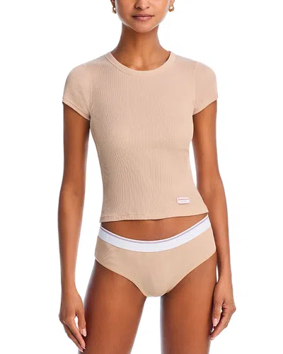 Alexander Wang Cotton Short Sleeve Tee In Doeskin