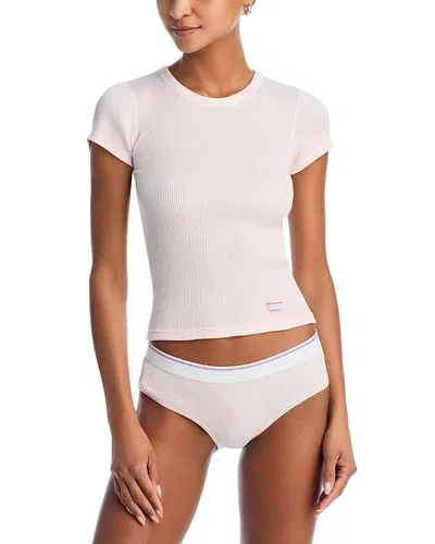 Alexander Wang Cotton Short Sleeve Tee In Pearl Pink