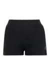 Alexander Wang Cotton Shorts With Back Pocket And Elastic Waistband In Black