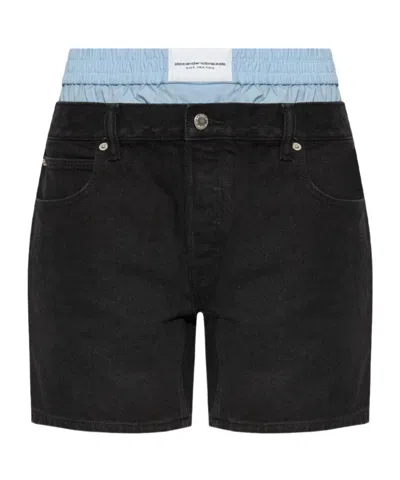 Alexander Wang Cotton Shorts In 黑色