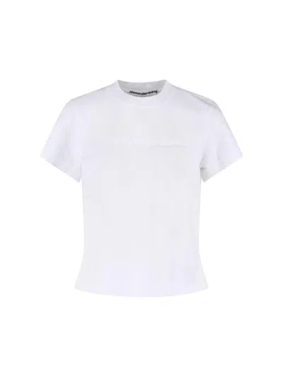 Alexander Wang Cotton Shrunken Logo T-shirt In White