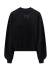 Alexander Wang Essential Terry Crew Neck Cotton Sweatshirt Clothing In Black
