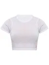 Alexander Wang Cropped T-shirt With Logo In Weiss