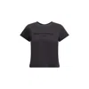 Alexander Wang Reverse Embroidery Logo Washed Jersey T-shirt Clothing In Black