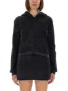 Alexander Wang Cotton Terry Sweatshirt With Zipper In Black