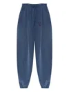 Alexander Wang Logo Waistband Pleated Sweatpants In Blue