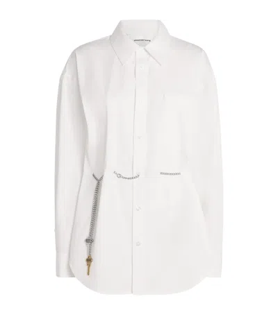 Alexander Wang Cotton Waist-chain Shirt In White